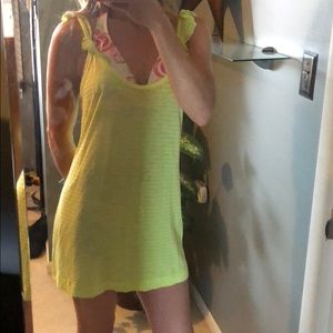 Neon, ruffle strap mini dress